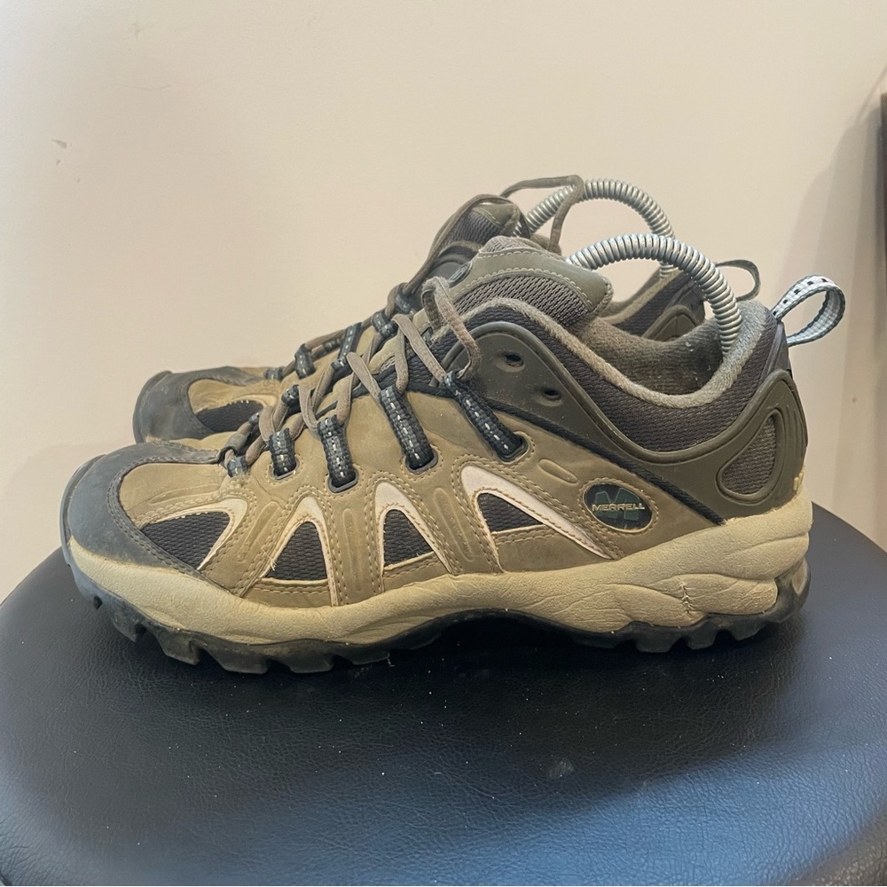 Merrell Mens Motovator Mid Hiking Trail Athletic Boot Shoe Lace Up Size 9 Khaki
